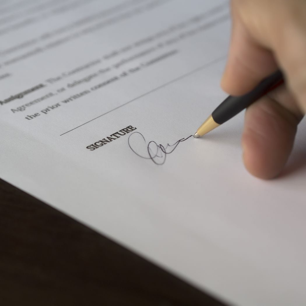 Signing the closing documents