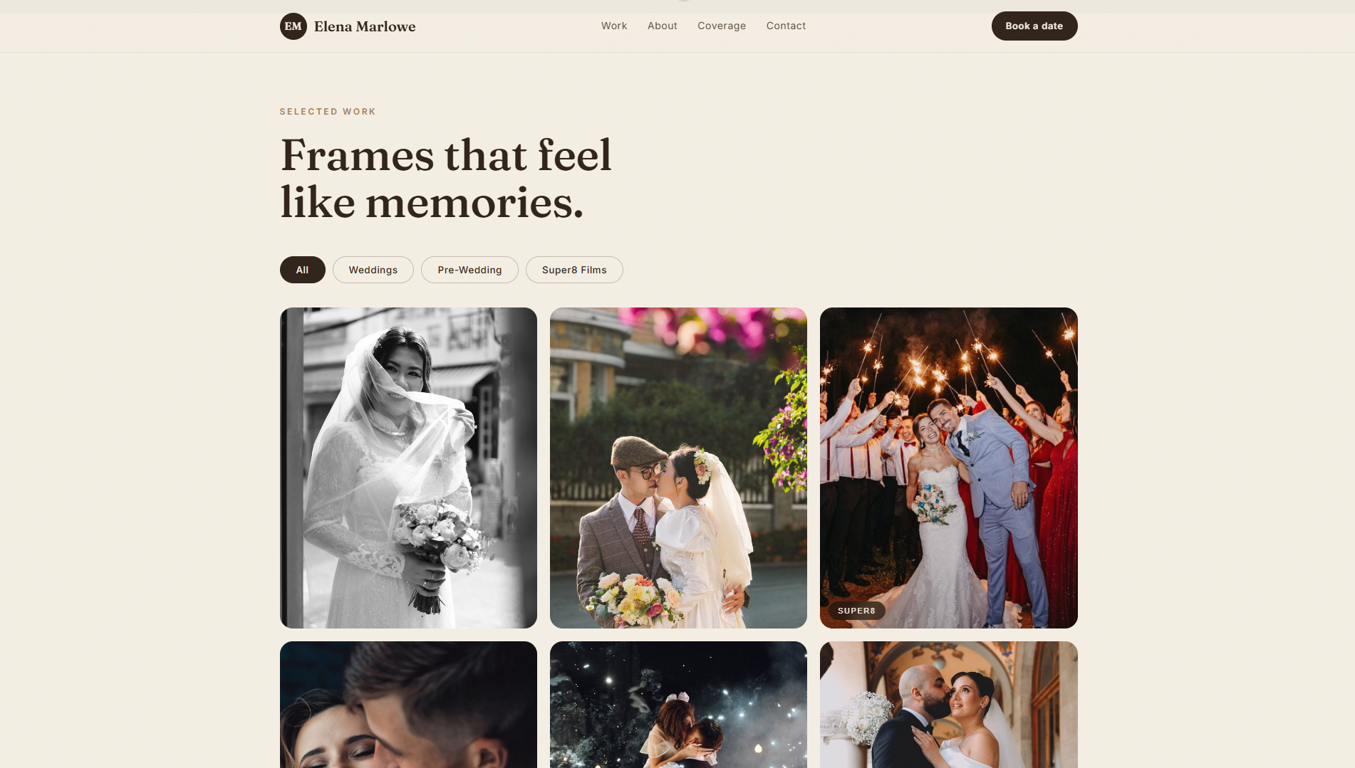 Elena Marlowe — Photography Website screenshot 2