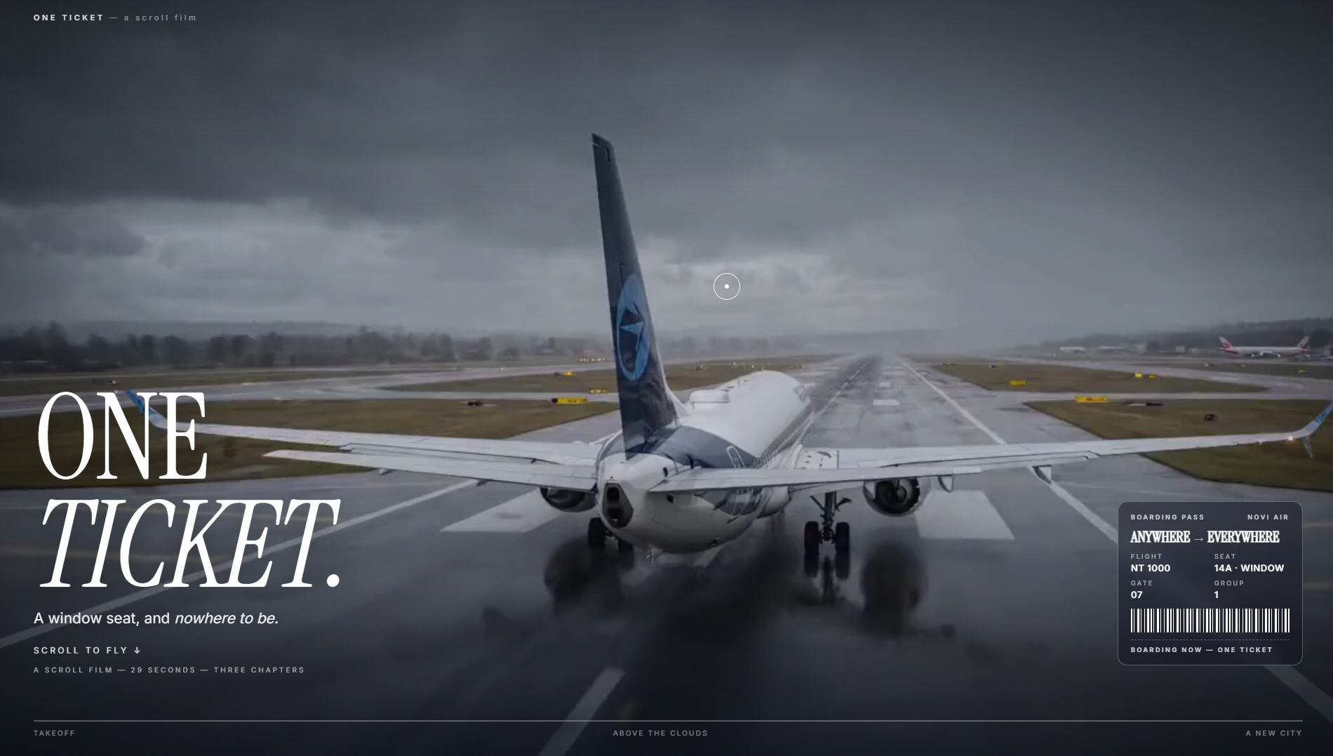 ONE TICKET — Travel Website screenshot 1