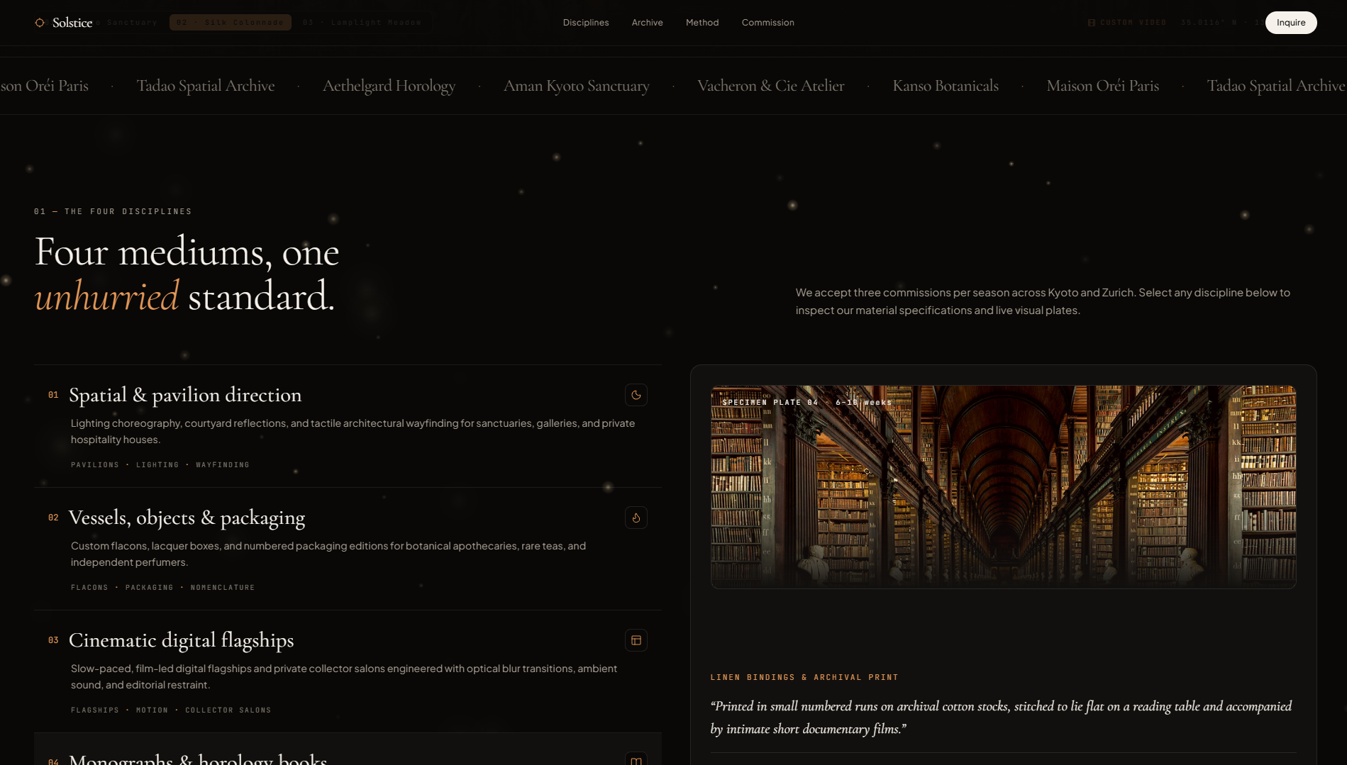 Solstice — Atelier Website screenshot 3